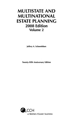 Cover of Multistate and Multinational Estate Planning (2008)