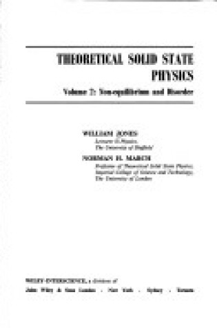 Cover of Theoretical Solid State Physics