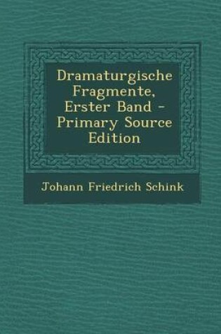 Cover of Dramaturgische Fragmente, Erster Band