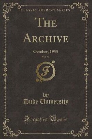 Cover of The Archive, Vol. 68