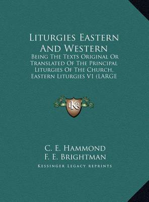 Book cover for Liturgies Eastern and Western