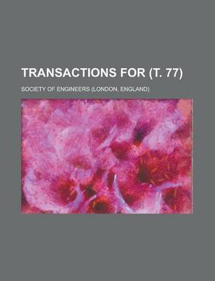 Book cover for Transactions for Volume . 77