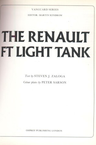 Cover of The Renault F. T. Light Tank