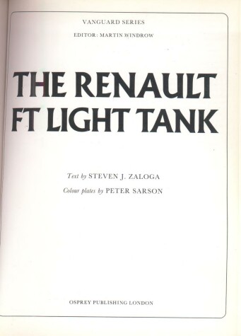 Cover of The Renault F. T. Light Tank