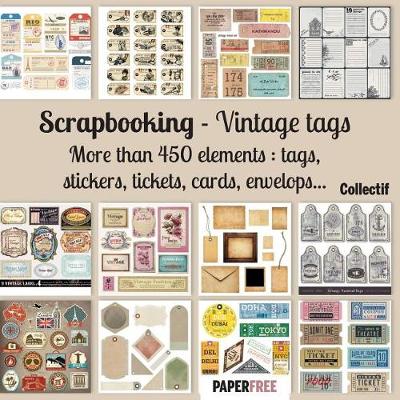 Book cover for Scrapbooking kit vintage tags - 20,5 x 20,5 cm - 8,5 x 8,5 inch