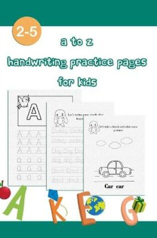 Cover of a-z handwriting practice pages for kids