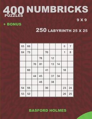 Cover of 400 NUMBRICKS puzzles 9 x 9 + BONUS 250 LABYRINTH 25 x 25