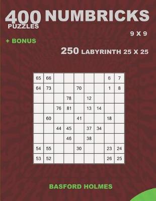 Book cover for 400 NUMBRICKS puzzles 9 x 9 + BONUS 250 LABYRINTH 25 x 25