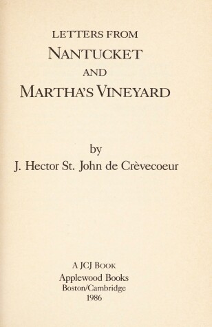 Book cover for Letters from Nantucket and Martha's Vineyard