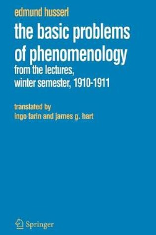 Cover of The Basic Problems of Phenomenology: From the Lectures, Winter Semester, 1910-1911