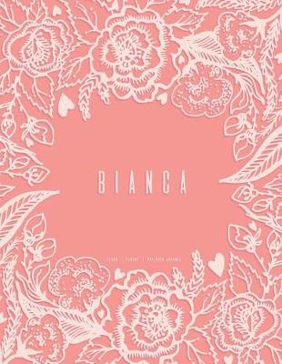 Book cover for Bianca - Peach Floral Dot Grid Journal