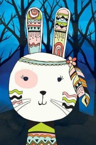Cover of Journal Notebook Tribal Rabbit In Night Forest