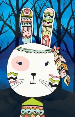 Cover of Journal Notebook Tribal Rabbit In Night Forest