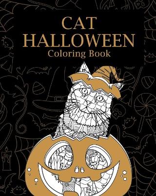 Book cover for Cat Halloween Coloring Book