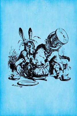 Book cover for Alice in Wonderland Journal - Mad Hatter's Tea Party (Bright Blue)