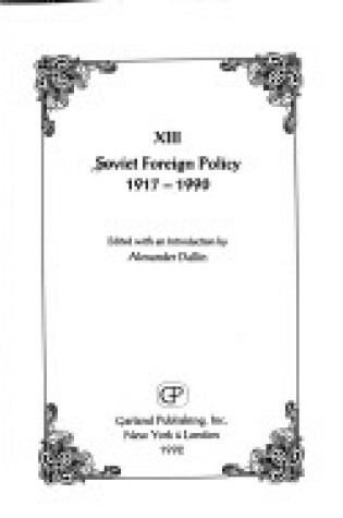 Cover of Soviet Foreign Policy, 1917-1990