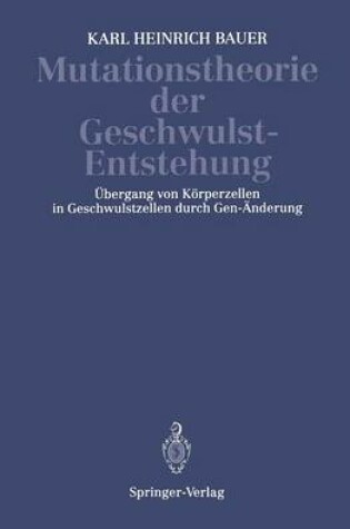 Cover of Mutationstheorie Der Geschwulst-Entstehung