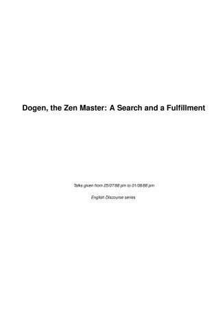 Cover of Dogen the Zen Master