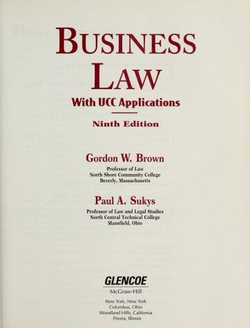 Book cover for Business Law with Ucc Applications