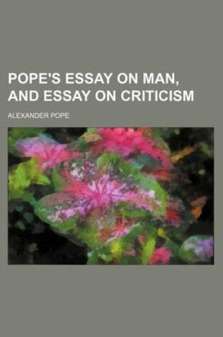 Cover of Pope's Essay on Man, and Essay on Criticism