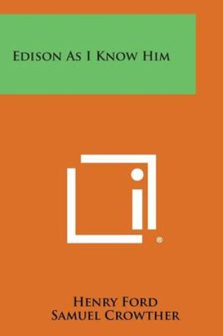 Cover of Edison as I Know Him