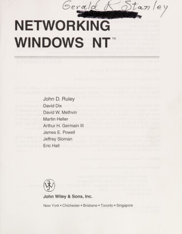 Book cover for Networking Windows NT