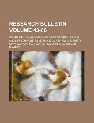 Book cover for Research Bulletin Volume 43-66