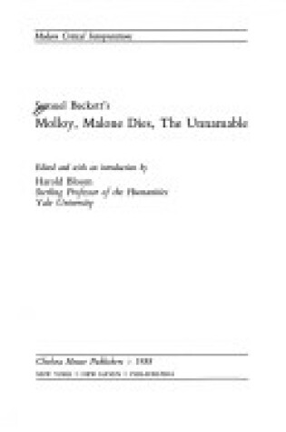 Cover of Beckett's "Molloy Malone Dies"