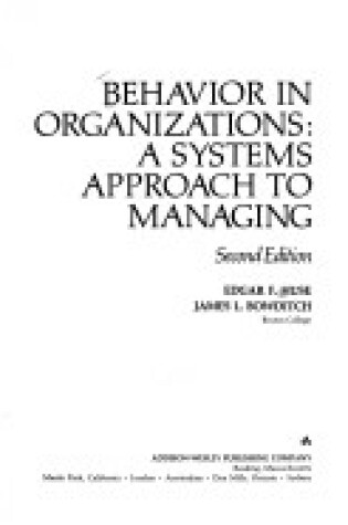 Cover of Behaviour in Organizations