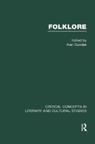 Cover of Folklore Crit Conc Lit V3