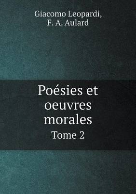 Book cover for Poésies et oeuvres morales Tome 2