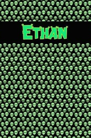 Cover of 120 Page Handwriting Practice Book with Green Alien Cover Ethan