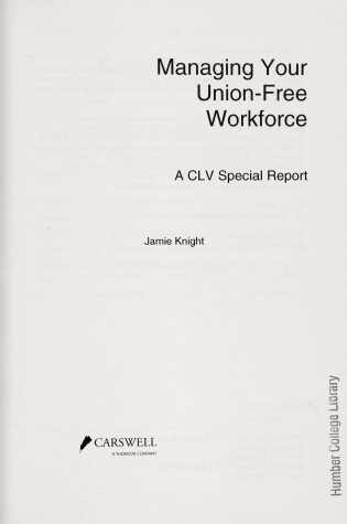 Cover of Managing Union Free Workforce