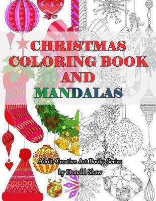 Book cover for Christmas Coloring Book and Mandalas