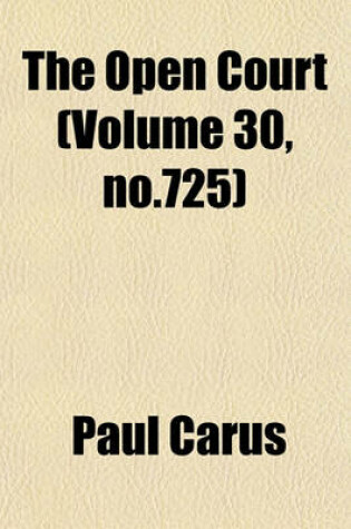 Cover of The Open Court (Volume 30, No.725)