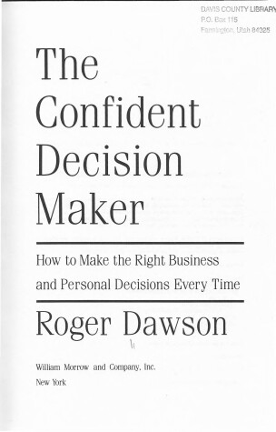 Book cover for Confident Decision Maker