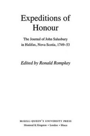 Cover of Expeditions of Honour: The Journal of John Salusbury in Halifax, Nova Scotia, 1749-53