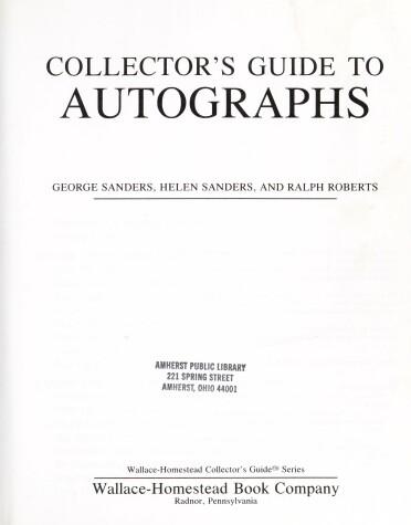 Book cover for Collector's Guide to Autographs