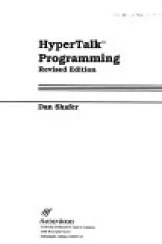 Cover of Hypertalk Programming