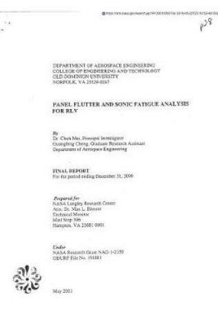 Cover of Panel Flutter and Sonic Fatigue Analysis for Rlv