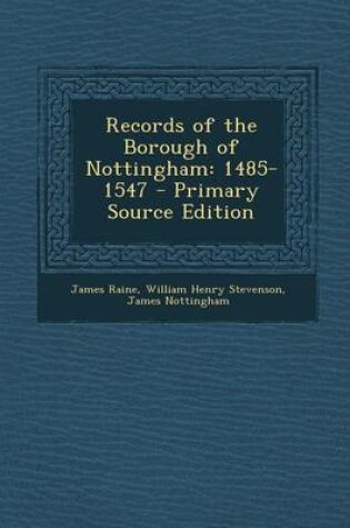 Cover of Records of the Borough of Nottingham