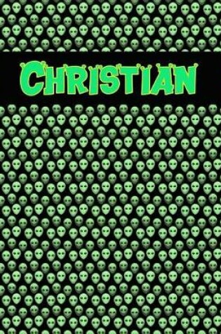 Cover of 120 Page Handwriting Practice Book with Green Alien Cover Christian