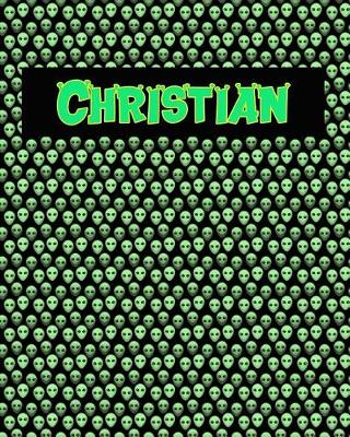 Book cover for 120 Page Handwriting Practice Book with Green Alien Cover Christian