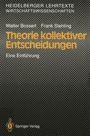 Cover of Theorie kollektiver Entscheidungen