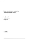 Book cover for The Social Dimensions of Adjustment