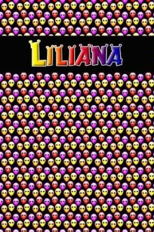 Cover of 120 Page Handwriting Practice Book with Colorful Alien Cover Liliana