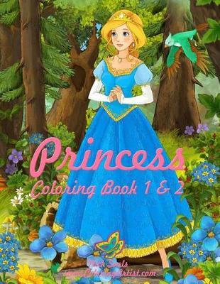 Book cover for Princess Coloring Book 1 & 2