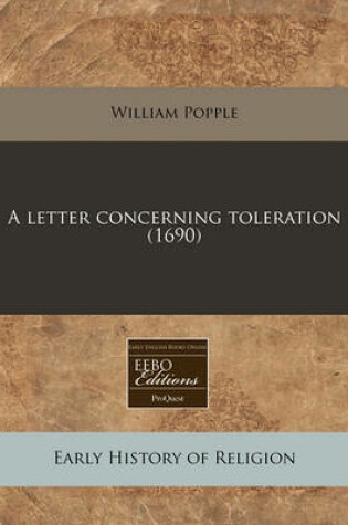 Cover of A Letter Concerning Toleration (1690)