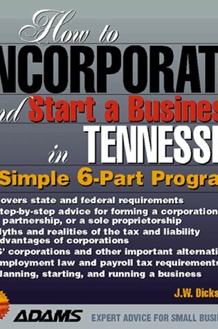 Cover of How to Incorporate and Start a Business in Tennessee