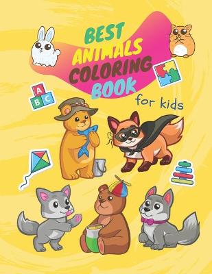 Book cover for Best animal coloring book for kids